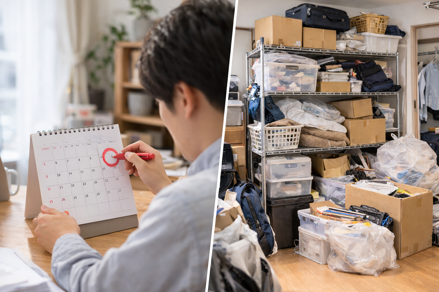 物量の多いお部屋の片付けイメージ